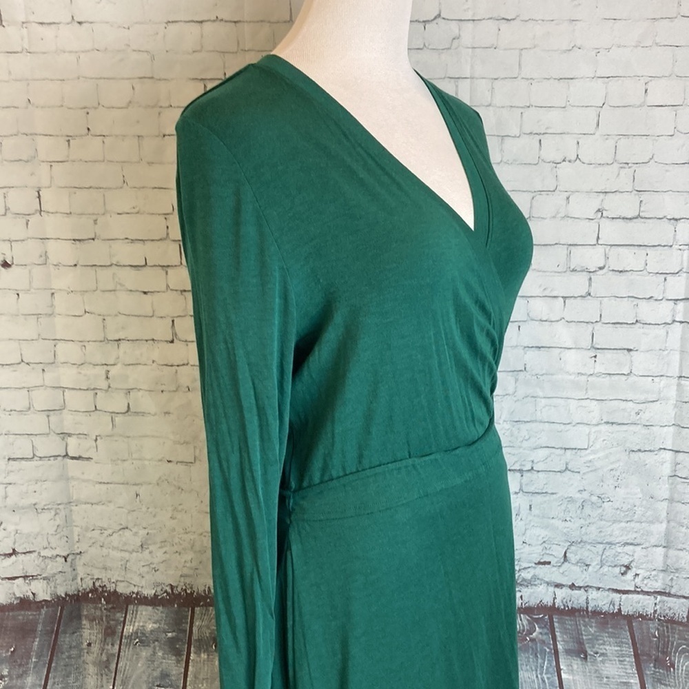 PRANA DEEP PINE HEATHER GREEN FOUNDATION LONG SLEEVE WRAP DRESS 1966871 SZ Large - Picture 12 of 16